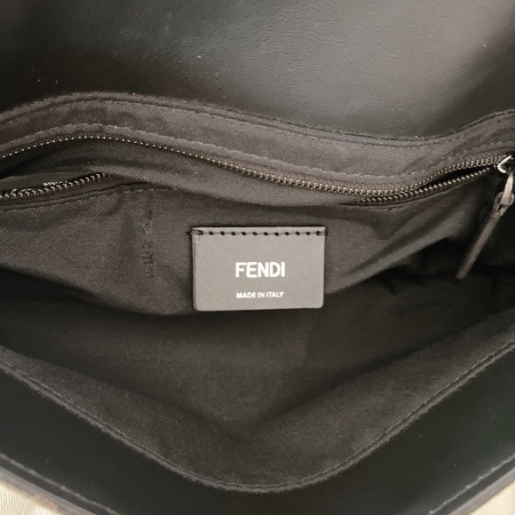 Fendi Baguette Jacquard FF Logo Canvas Convertible Crossbody Belt Bag - Picture 5 of 16